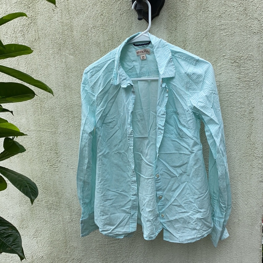 Merona Striped Button Down Shirt Size S
